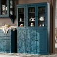 thumbnail image 3 of Palace Imports 100% Solid Wood Kitchen Pantry Storage Cabinet with Solid, Clear Glass Doors and Adjustable Shelves, Teal Blue, 3 of 3