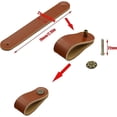thumbnail image 5 of Tiradores para muebles marrones 6 piezas Pomos para muebles de cuero genuino, tiradores de cajón con manijas de gabinete con tornillos de 22 mm, manijas de puerta de cuero hechas a mano para armario, 5 of 5