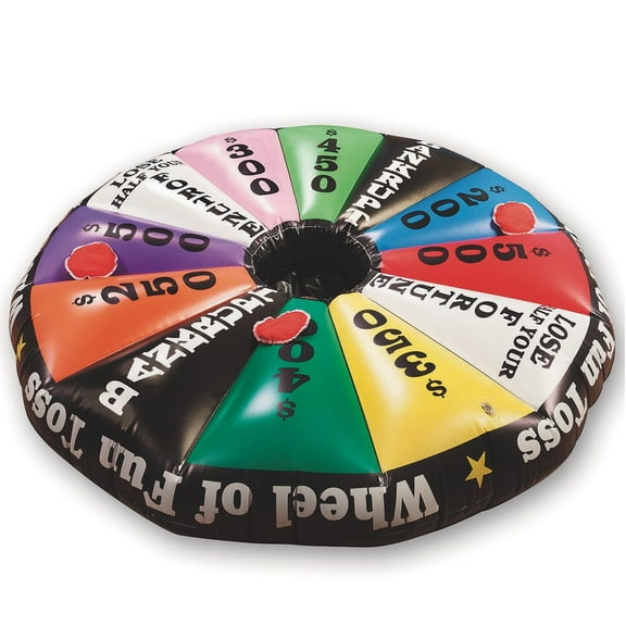 S&S Worldwide Wheel of Fun Inflatable Toss Game. Game Show Style Fun in a Jumbo Toss Game!  Includes 50" Inflatable Target, 6 Beanbags and Instructions.