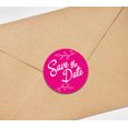 thumbnail image 3 of Darling Souvenir DIY 45 Pcs Pink Leaf Vines Save The Date Stickers Round Envelope Seal-1.6 Inches, 3 of 4