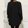 thumbnail image 6 of Womens Loose Tops with Pockets Zaewscy Women's Fashion Solid Color Long Sleeve Winter Leisure Elegant Top Black S, 6 of 6