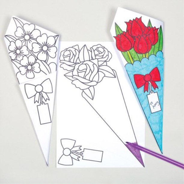 baker ross ltd color in flower bouquet decoration kits (pack of 10) for