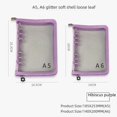thumbnail image 3 of Libreta de hojas sueltas con 6 agujeros y cremallera transparente, con clip desmontable, tamaño A5/A6, álbum de persecución de estrellas, diario a color, 3 of 4