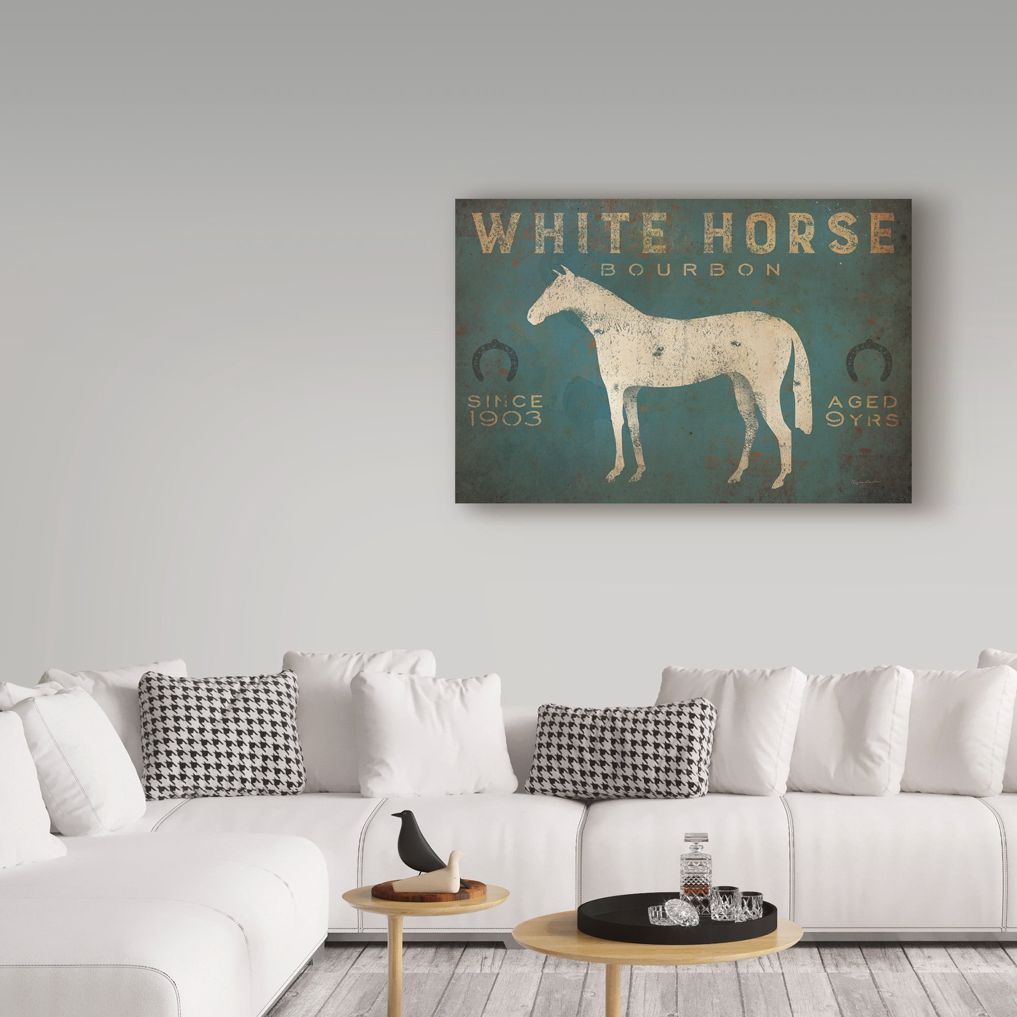 Trademark Fine Art 'White Horse No Kentucky Crop' Canvas Art by Ryan Fowler