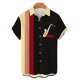 thumbnail image 3 of Camisas Hombre Hombres Día de la Independencia Personalidad Bandera Botones impresos Cuello Camiseta Camisa Pantalones cortos Manga (Black, M), 3 of 4