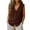 Brown, variant on Women's Plus Size 100% Cotton Vest, Sleeveless V-Neck Button-Down Waistcoat with Textured Fabric