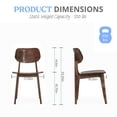 thumbnail image 6 of Emma + Oliver Set of 2 Solid Wood Dining Chairs with Curved Oval Backrests in Antique Copper, 6 of 10