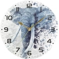 thumbnail image 5 of Dreamtimes Watercolor Elephant Wall Clock, 10 Inch Silent Non Ticking Round Clock Oil Painting Clock Easy to Read Clock for Living Room Bedroom Bathroom Home Decor, 5 of 7