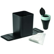 Car Trash Can Bin Waste Container Plastic with 40 Free Disposable Bags and a Mini Trash Can with Lid Blue/Pink. 100% Leak Proof Car Organizer.
