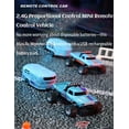 thumbnail image 2 of Mini Rc Monster Truck, 1/64 Scale with Trailer & Dual Control, Mini Rc Monster Truck 1/64 with 3-Speed & Led Lights, Bigfoot Monster Off-Road Vehicle Usb Rechargeable for Fun (with Trailer, blue), 2 of 8