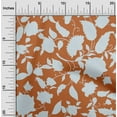 thumbnail image 2 of oneOone Silk Tabby Orange Fabric Jacobean Floral Silhouette Diy Clothing Quilting Fabric Print Fabric By Yard 42 Inch Wide, 2 of 4