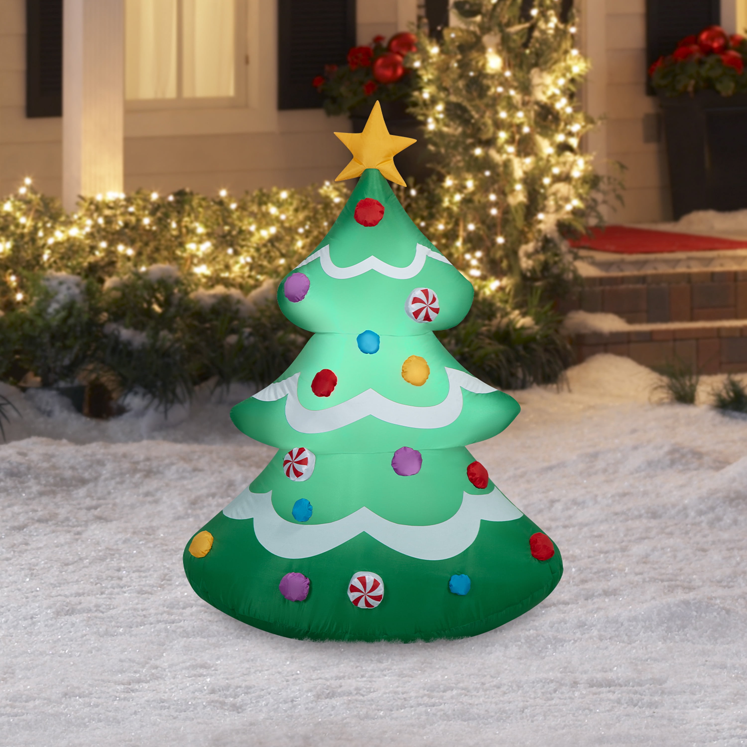 4 ft Tree Christmas Airblown Yard Inflatable, Multicolor, by Holiday Time