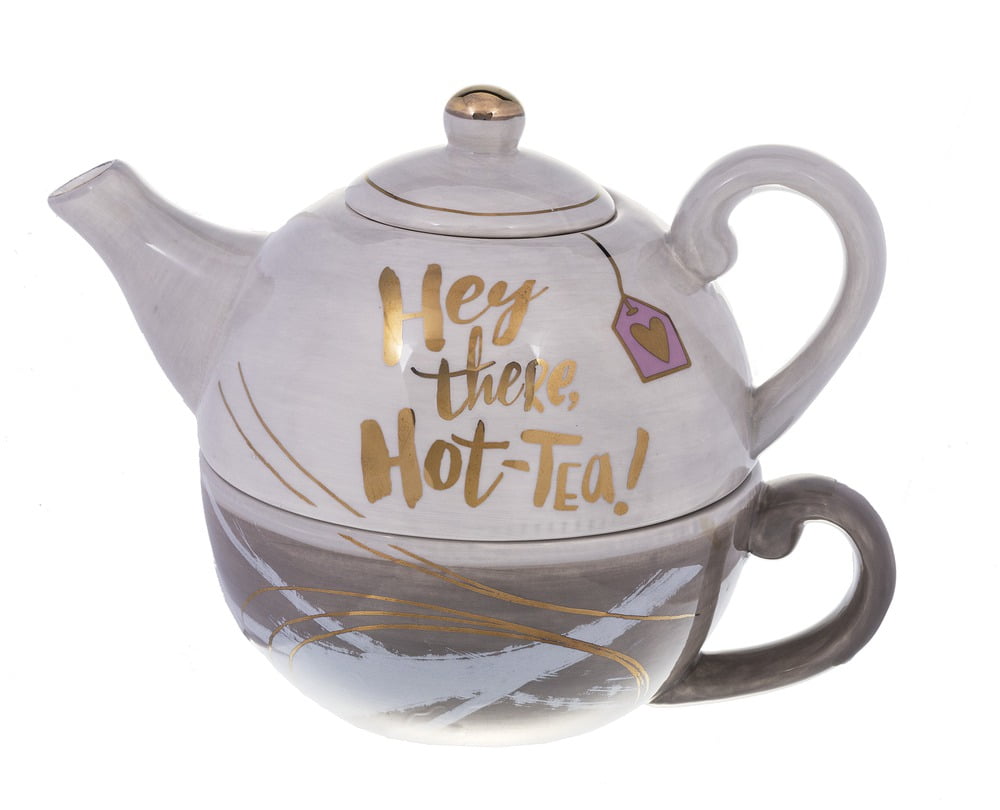 Ganz Hey There Hot Tea! Tea For One Cup and Teapot Set