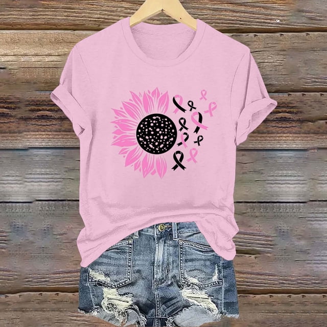 Blouses pour Femmes, Mode Féminine Imprimé Manches Courtes Blouse Drôle Col Rond T-Shirt Tops