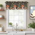 thumbnail image 2 of Spring Mushroom Valance Curtain for Windows Daisy Butterfly Leaf Walnut Wood Rod Pocket Curtain Valances Short Window Treatments Panels for Kitchen Bathroom Laundry Room Basement 54 x 18 Inch, 2 of 9