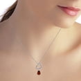 thumbnail image 2 of Galaxy Gold 14K Solid White Gold 14" Open Heart Pendant Necklace with a Genuine Garnet Drop, 14"-24" Sizes, January Birthstone, Symbol of Passion, 2 of 2