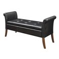 thumbnail image 2 of Convenience Concepts Designs4Comfort Banc de Rangement Garbo en Cuir Synthétique Noir, 2 of 4