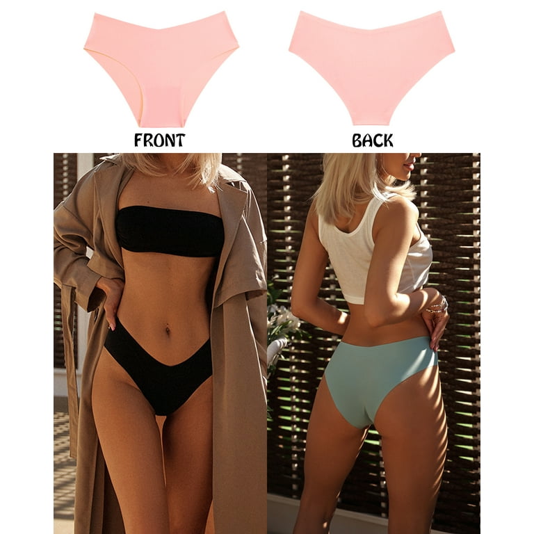 Finetoo 6 Pack Seamless Underwear For Women No Show Hipster Bikini Panties  Soft Stretch Invisibles Briefs cheeky XS-L 