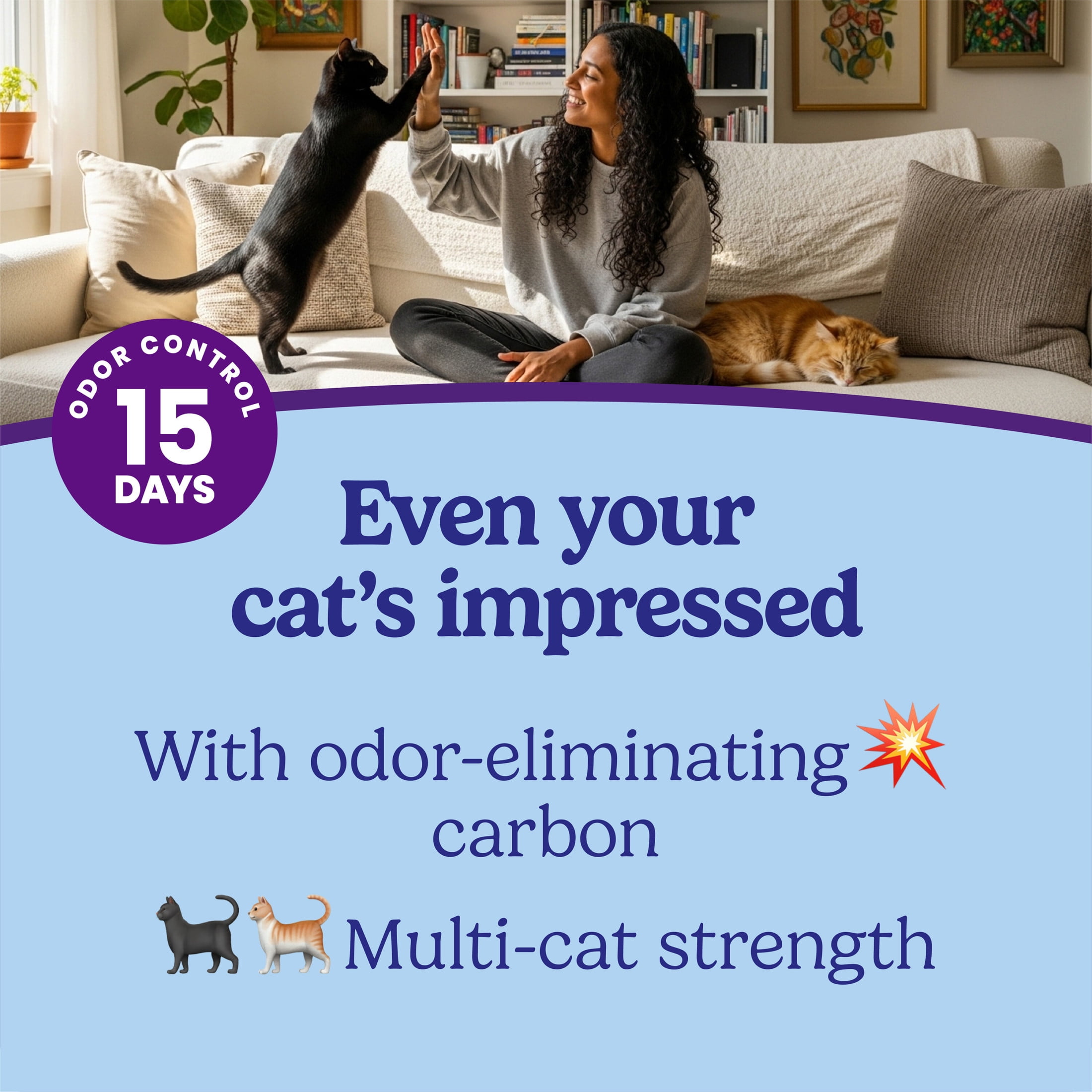 Fresh Step Odor Shield Multi-Cat Clumping Cat Litter, Febreze Freshness Scent, 14 lb Box