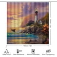 thumbnail image 2 of Rustic Coastal Lighthouse Rudder Shower Curtain Set 4 Pcs, Abstract Ocean Shell Compass Pirate Ship Bathroom Curtains Non-Slip Rugs Bath Mat Toilet Lid Cover-72 W X 72" L, 2 of 8