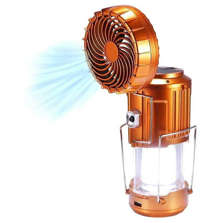 Outdoor LED Camping Lantern with Fan Electric Stretch Switch Camping Lamp 