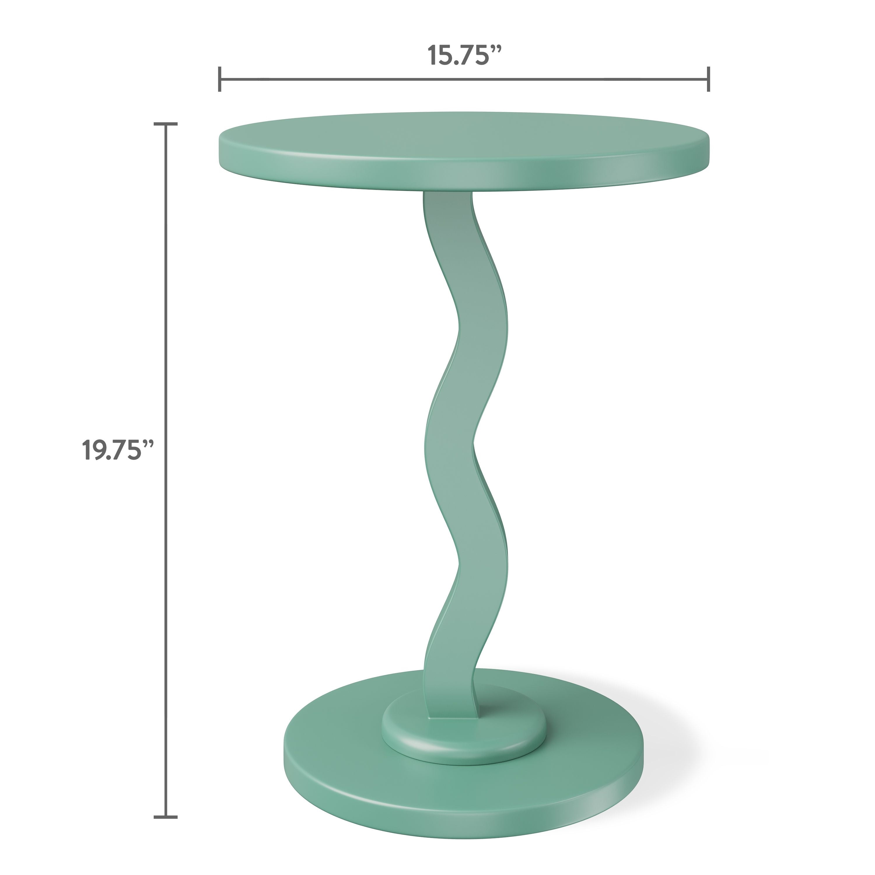 Mainstays Kids Wood Wavy Nightstand Side Table, Frosty Spruce