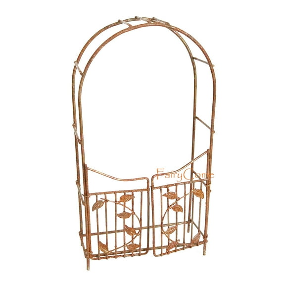 FairyCome Fairy Garden Arbor Gate Rusty Vintage Miniature Garden Accessories