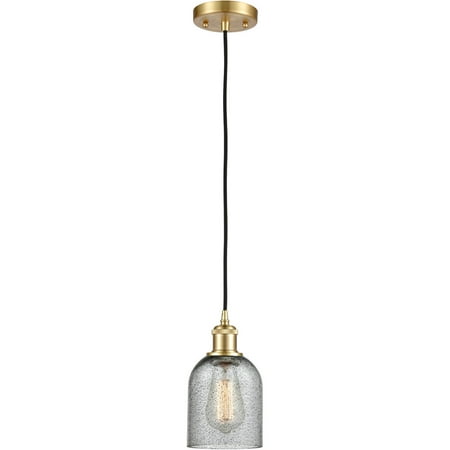 

Satin Gold Tone Mini Pendants 5 Wide Charcoal Glass Steel/Cast Brass/Glass Medium Base LED 1 Light Fixture