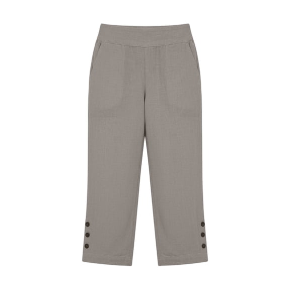 Capri Pants for Women High Waist Relaxed Fit Casual Soft Cotton Linen Pants with Pockets Summer Outdoor Athletic Hiking