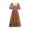 Khaki, variant on Youmylove Women's Floral Boho Dress Womens Short Sleeved Floral Dress Solid Color Casual Square Neck A Line Layered Sundress Trendy Hawaiian Dresses