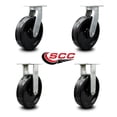 thumbnail image 2 of 12 Inch Extra Heavy Duty Phenolic Wheel Caster Set 2 Swivel 2 Rigid Set of 4 SCC, 2 of 2