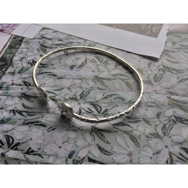 Drum Ends .925 Sterling Silver West Indian Bangles - Pair, 22g, Slim & Elegant, Made In USA