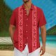 thumbnail image 2 of Mens Casual Botón Arriba Camisas Manga Corta Vintage Boliche Cuba Playa Camisas de Verano Botón Arriba, 2 of 5