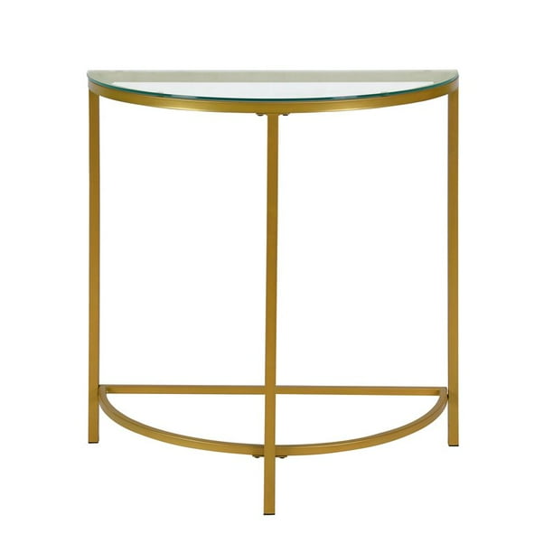 Ina Chair And Table Fenice Half Round Console Gold Com Table Fenice Half Round Console Gold, Half Round Glass Entryway Table