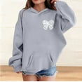 thumbnail image 2 of YunPes Bow Pullover Hoodies for Teen Girls Graphic Hooded Sweatshirt Preppy Trendy Aesthetic Print Oversized Sweatshirts Casual Tops, 2 of 8
