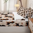thumbnail image 5 of Homewish Kawaii Black Dachshund Zipper Queen Comforter Set with Fitted Sheet and 2 Pillowcases,Cute Flower Plants Zipper Bedding Set,Reversible,4pcs, 5 of 8