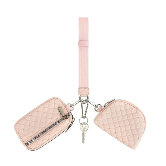 gcong Zip Around Wristlet Wallet For Women Portable Keychain Pouch Pocket Purse Organizer