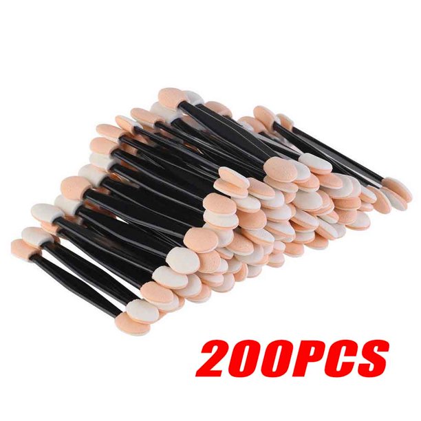 10/30/50/200/500/1000 Uds esponja de doble punta cepillo para polvo para decoración de uñas cepillo multifuncional para sombra de ojos herramienta de manicura de maquillaje portátil