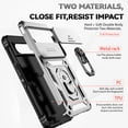 thumbnail image 3 of TECH CIRCLE for Google Pixel 9 Pro XL,Rugged Phone Case with Slide Camera Kickstand TPU Bumper Drop Proof Durable Military Grade Protective Case for Google Pixel 9 Pro XL 6.8" 2024,Silver, 3 of 9