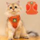 thumbnail image 2 of Juego de arnés y correa para perros, arnés de chaleco de malla para cachorros, arneses reflectantes ajustables para mascotas para caminar al aire libre (naranja), 2 of 7