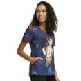thumbnail image 4 of Tooniforms Women Scrubs Top V-Neck Print TF626, 4 of 7