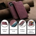 thumbnail image 2 of Leather Case for iPhone 13 Pro Case Wallet, iPhone 13 Pro Wallet Case Book Folding Flip Case with Magnetic Kickstand Card Slot Protective Cover Compatible with iPhone 13 Pro 6.1 inch Wine Red, 2 of 12