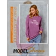 thumbnail image 3 of ZXSXSY Women Yes I'M Cold Letter Print Round Neck Long Sleeve Pockets Pullover Top, 3 of 6