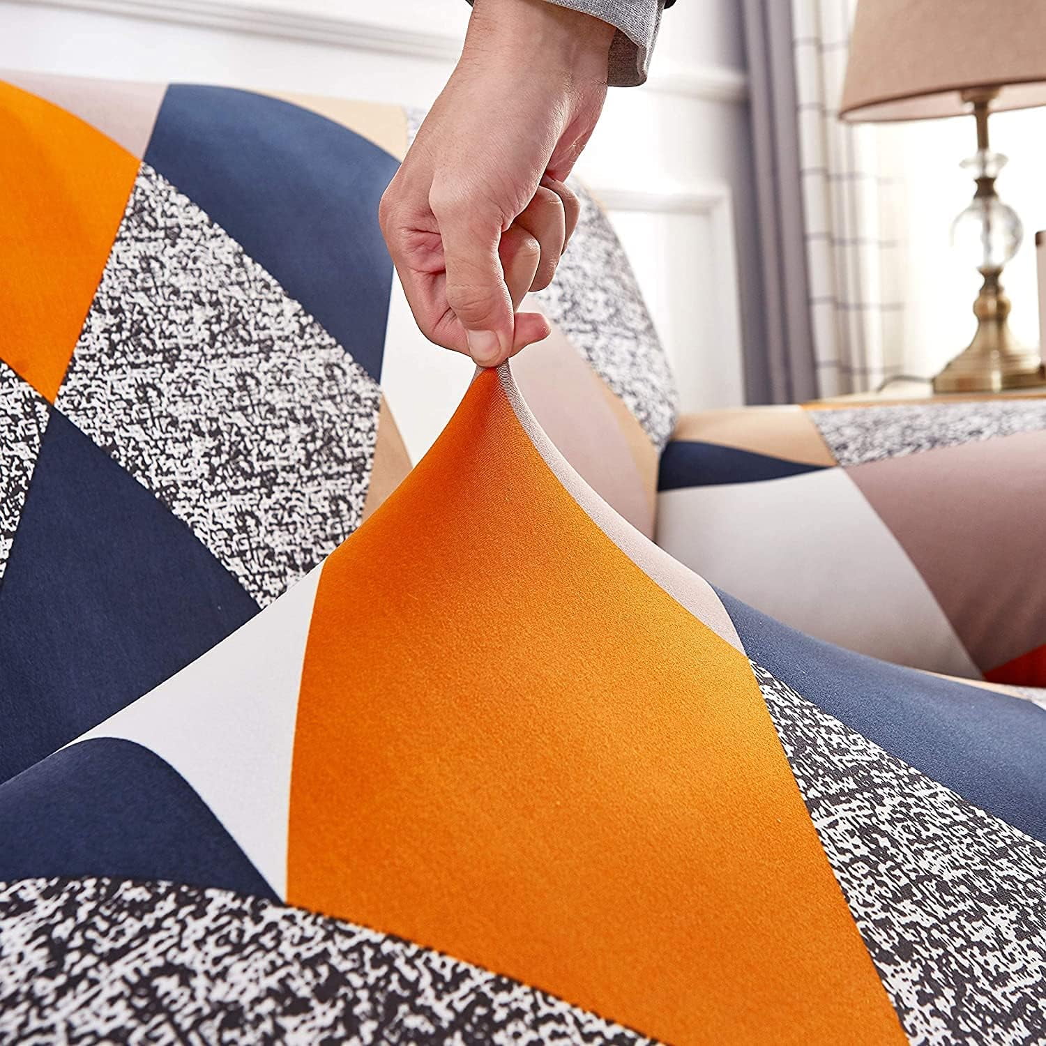Yumcute Washable Sofa Cover Fit Stretch Slipcover Elastic Fabric Printed Pattern Chair Loveseat Couch Settee Non Slip Sofa Covers Furniture Cover Protector