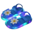 thumbnail image 2 of JAJAHO Girls Light Up Sandals For Summer Lightweight Open Toe Sparkly Water Beach Shoes Snap Sandals For Kids 4-9Y, 2 of 6