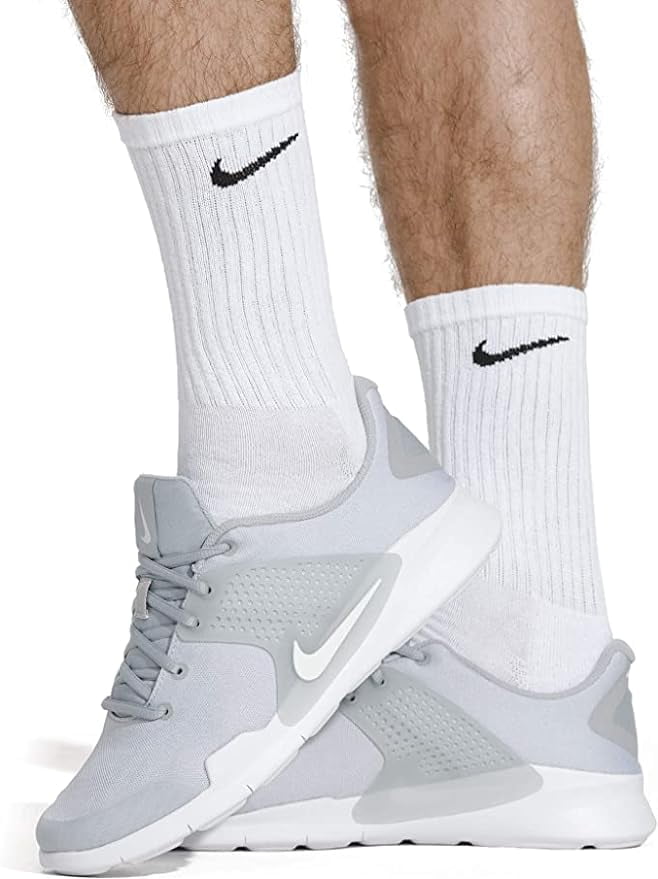 Nike Men's and Women's Cotton Cushioned Training Socks. White (6)