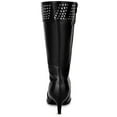 thumbnail image 2 of BLISSFUL STEP Women's Pointed Toe Kitten Heel Knee High Boots Black 7, 2 of 7