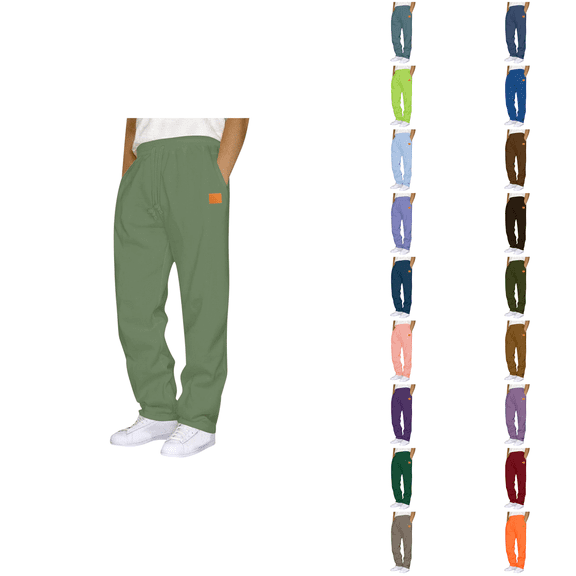 Ahuyic Mens Sweatpants,Sweatpants for Men Pants,Mens Casual Sports Sweatpants Straight Leg Casual Fashion Trend Mens Pants Solid Color Sweatpants