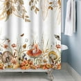 thumbnail image 5 of MIZHONA Rustic Mushroom Shower Curtain,Botanical Leaves Bathroom Shower Curtain with Hooks,72Wx72L, 5 of 5