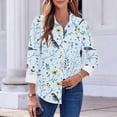 thumbnail image 6 of Neewe Button Down Shirts for Women Summer V Neck Long Sleeve Blouse Dressy Casual Business Work Tops, 6 of 6